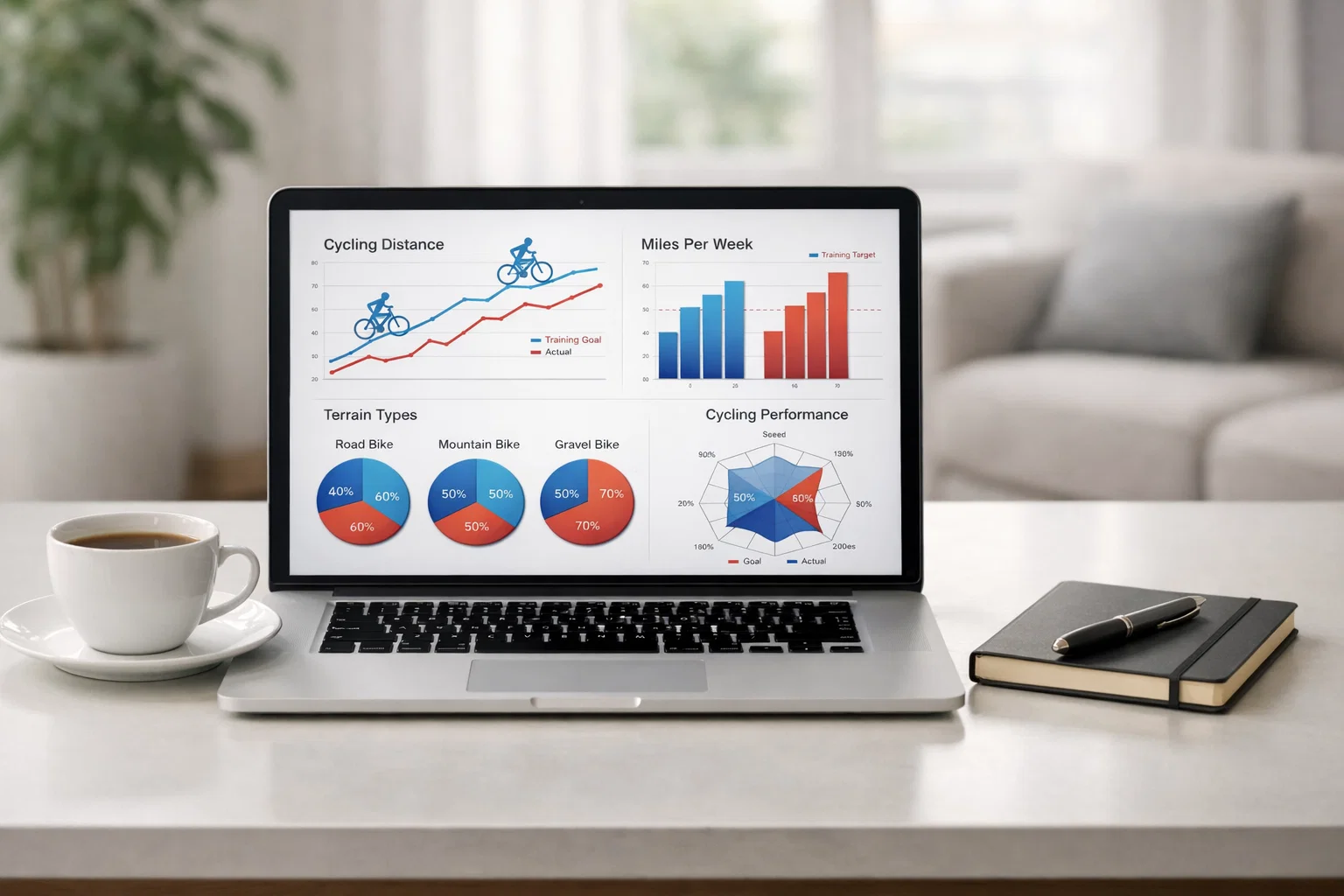 Laptop scherm met sportstatistieken en analyses