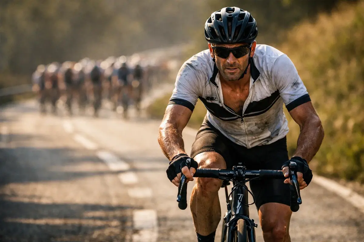 Wielrenner herstelt na een moeilijk moment in de koers